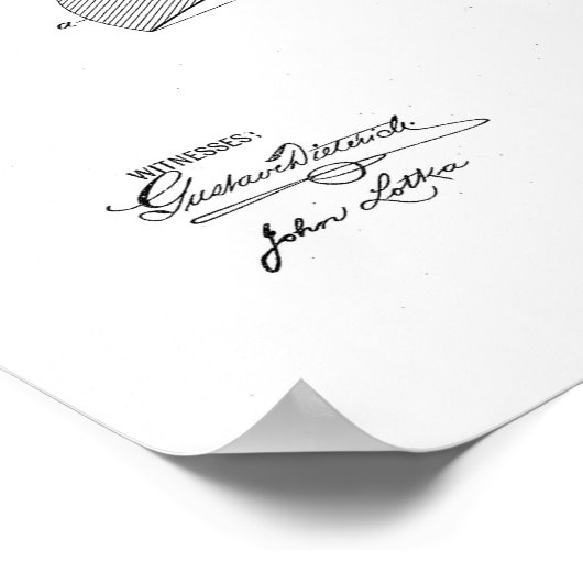 Barber Razor Patent Poster Print Artwork (Ecke)