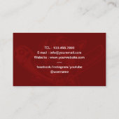 Barber Razor & Rose Logo Barbershop Dunkelrot Visitenkarte (Rückseite)