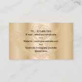 Barber Razor & Rose Logo Barbershop Gold Haar Visitenkarte (Rückseite)