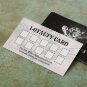 Barber Razor & Rose Logo Barbershop Haar Dunkel Treuekarte