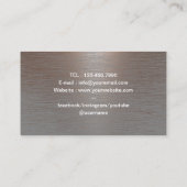 Barber Razor & Rose Logo Cool Copper Barbershop  Visitenkarte (Rückseite)