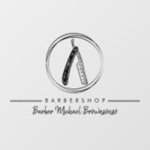 Barber Razor Simple Cut Fensteraufkleber (Blatt)