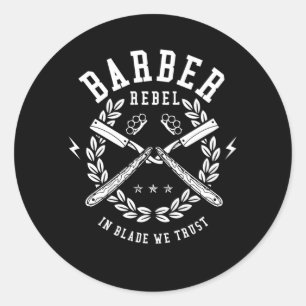 Barber Rebel Runder Aufkleber