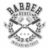 Barber-Rebellen in Blade - wir vertrauen Aufkleber (Vorderseite)