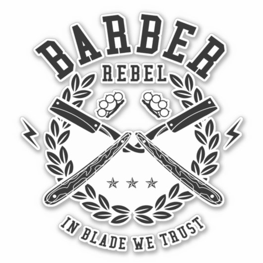 Barber-Rebellen in Blade - wir vertrauen Aufkleber (Vorderseite)