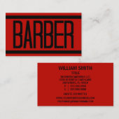Barber Red Business Card Visitenkarte (Vorne/Hinten)