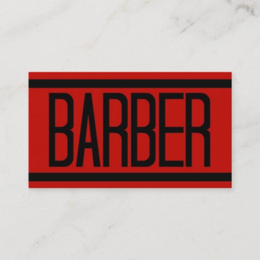 Barber Red Business Card Visitenkarte (Vorderseite)