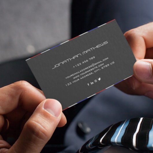 Barber Red White Blue Horizontal Personalized  Visitenkarte