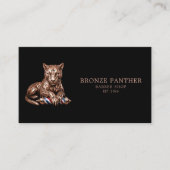 Barber Rose Gold Panther-Barbiergeschäft-QR-Code Visitenkarte (Vorderseite)
