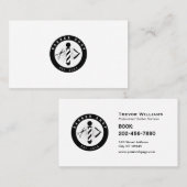 Barber round logo barbershop  visitenkarte (Vorne/Hinten)