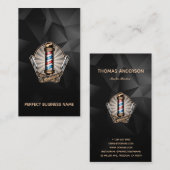 Barber Salon Unique Pole Logo Beruflich Visitenkarte (Vorne/Hinten)