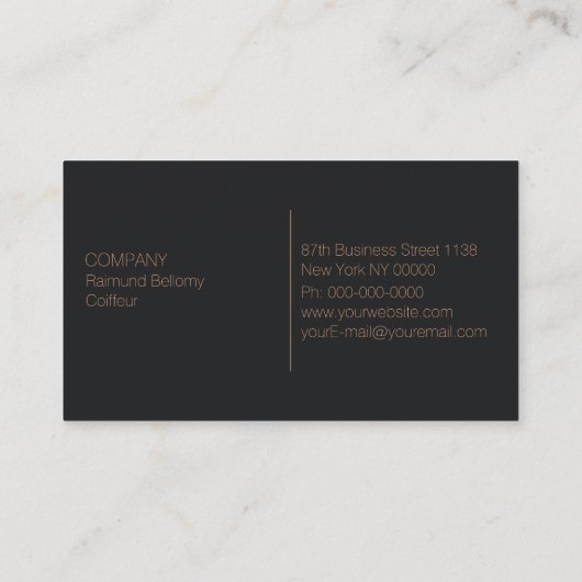 Barber Scalpel Business Card Visitenkarte (Rückseite)