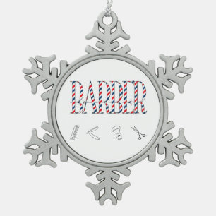 Barber Schneeflocken Zinn-Ornament