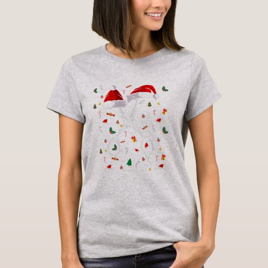 Barber Scissor Weihnachtsmannmütze Funny Barbersho T-Shirt (Vorderseite)