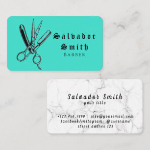 Barber Scissors Art Salon Friseur Visitenkarte