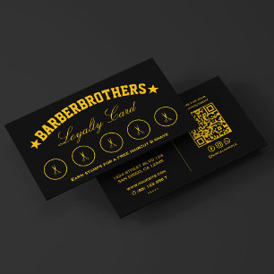 Barber Scissors Yellow Barbershop Loyalty Visitenkarte