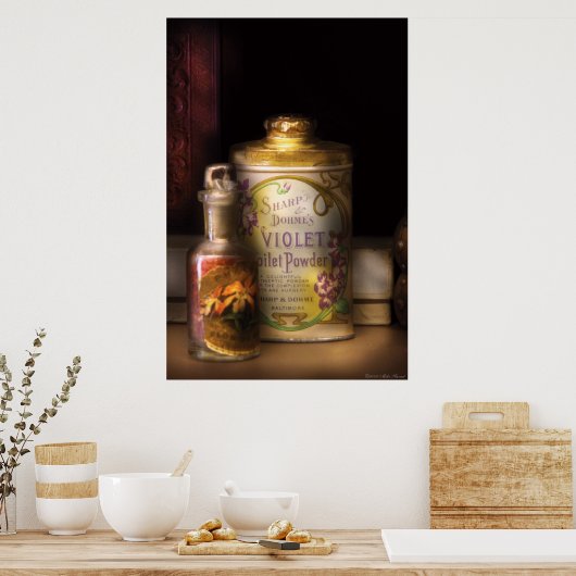 Barber - Sharp & Dohme's Violett-Toilettenpulver Poster (Küche)