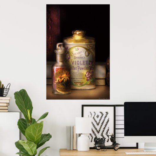 Barber - Sharp & Dohme's Violett-Toilettenpulver Poster (Heimbüro)