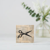 Barber Shears Vintage Textstil Art Begleitkarte (Stehend Vorderseite)