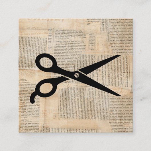 Barber Shears Vintage Textstil Art Begleitkarte (Vorderseite)