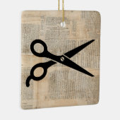 Barber Shears Vintage Textstil Art Keramikornament (Rechts)