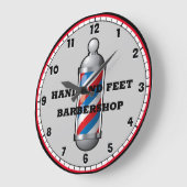 Barber Shop Barber Pole Große Wanduhr (Winkel)