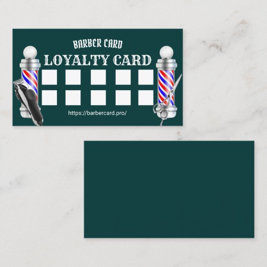 Barber Shop Barbershop Schöne Loyalität Treuekarte (Vorne/Hinten)