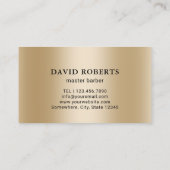 Barber Shop Beard Man Haar Stylist Black & Gold Visitenkarte (Rückseite)