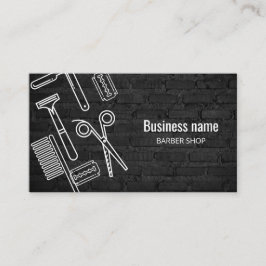 Barber Shop Beruflich Hair Stylist Black Brick Visitenkarte