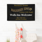 Barber Shop Black Gold Neu öffnen Amerika Banner (Insitu)