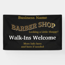 Barber Shop Black Gold Neu öffnen Amerika Banner