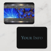 Barber Shop Blue Abstrakt Business Card Visitenkarte (Vorne/Hinten)