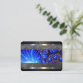 Barber Shop Blue Abstrakt Business Card Visitenkarte (Stehend Vorderseite)