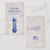 Barber Shop Blue Barber Pole Barbershop Hair Visitenkarte (Vorne/Hinten)