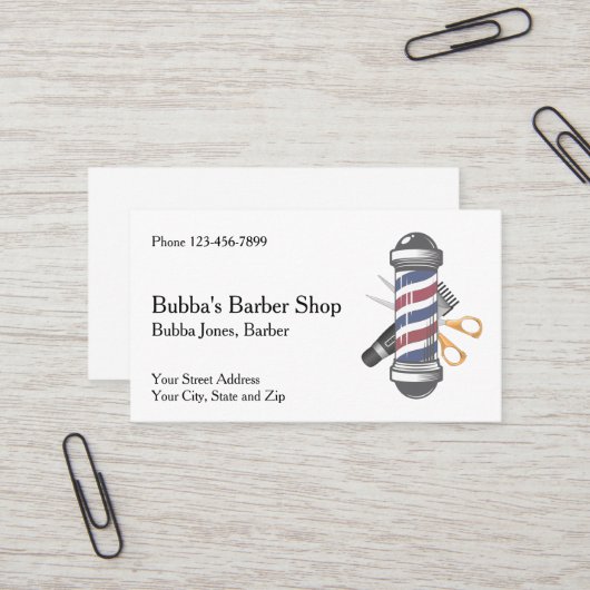 Barber Shop Business Card Visitenkarte (Vorderseite/Rückseite Beispiel)