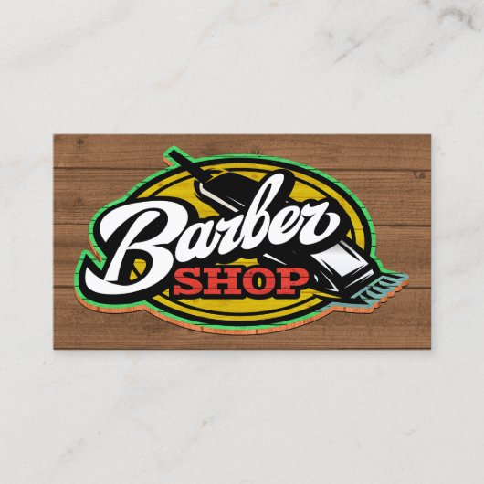 Barber Shop Business Card Visitenkarte (Vorderseite)