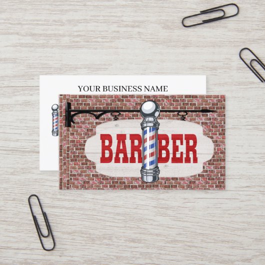 Barber Shop Business Card Visitenkarte (Vorderseite/Rückseite Beispiel)