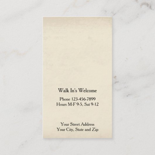 Barber Shop Business Card Visitenkarte (Rückseite)