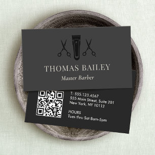 Barber Shop Buzzer und Schere QR Visitenkarte