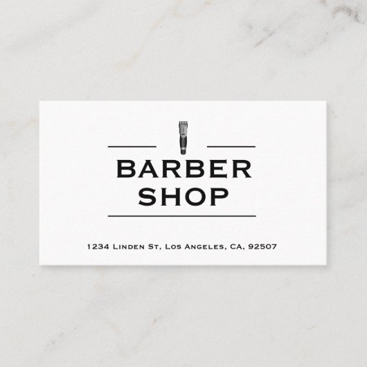 Barber Shop Clipper-Logo-Visitenkarte Visitenkarte (Vorderseite)