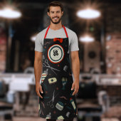 Barber Shop Custom Logo Template Fun Retro Black Schürze