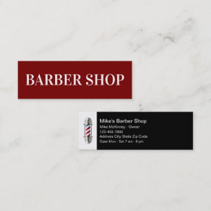 Barber Shop Einfache Barber Light Business Cards Mini Visitenkarte