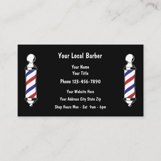 Barber Shop Einfache Visitenkarten Visitenkarte (Vorderseite)