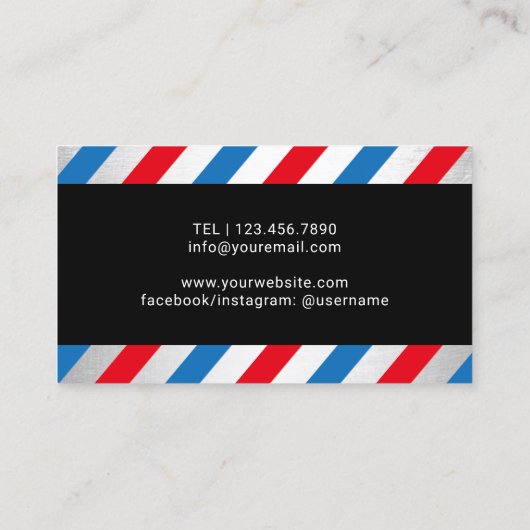 Barber Shop Friseur Stylist 3 Schere Barbershop Visitenkarte (Rückseite)