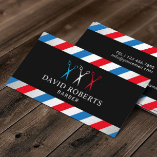 Barber Shop Friseur Stylist 3 Schere Barbershop Visitenkarte