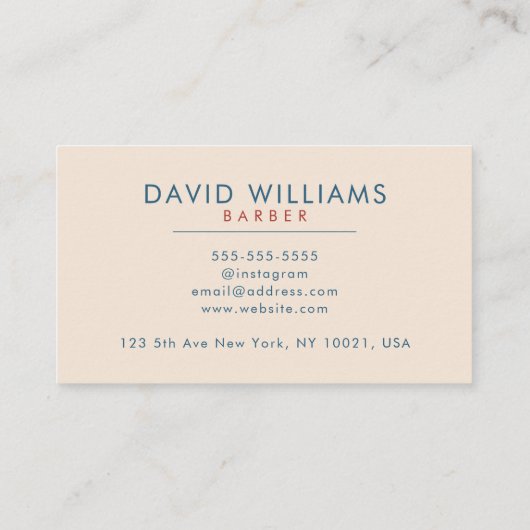 Barber Shop Frisur Stylist Beruflich Barbershop Visitenkarte (Rückseite)
