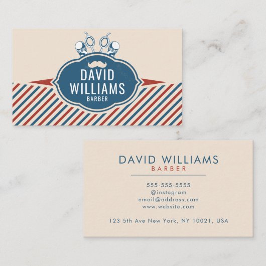 Barber Shop Frisur Stylist Beruflich Barbershop Visitenkarte (Vorne/Hinten)
