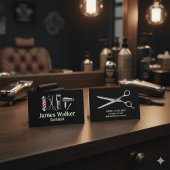 Barber Shop Frisur Stylist Beruflich Barbershop Visitenkarte
