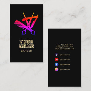 Barber Shop Frisur Stylist Beruflich Barbershop Visitenkarte