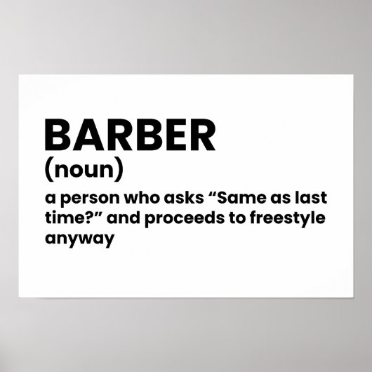 Barber Shop Funny Definition Poster (Vorne)